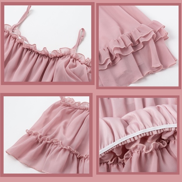 Off Shoulder Spaghetti Strap Ruffled Mini Dress - Picture 5 of 7